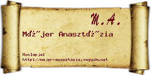 Májer Anasztázia névjegykártya